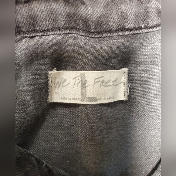 Free People We The Free Marci Wimen's Coverall Jumpsuit Black Denim Size L - Picture 6 of 14
